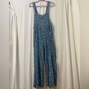 LA Soul Floral Blue Overall
